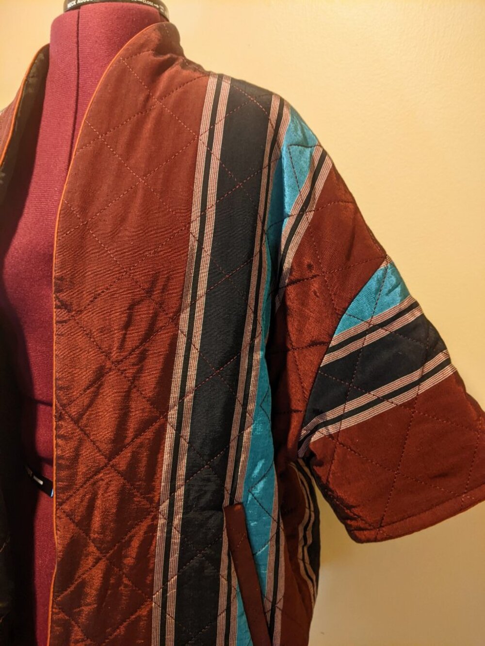Vintage Hanten Quilted Reversible Jacket | Embroidered Sleeve | Unisex One Size - Picture 8 of 13
